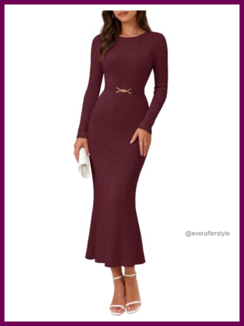 MEROKEETY Long Sleeve Bodycon Wear to Work Sweater Dress